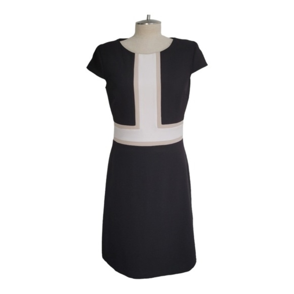 ALYX Women's Midi Dress Cap Sleeve Color Block Sheath Retro‎ Fit Flare Office